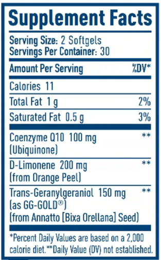 NativePath CoQ10 Complex Supplement Facts